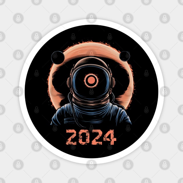 Eclipse Astronaut 2024 Magnet by MakerMind8.2